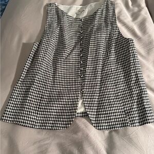 Reformation Addison top. Black gingham top. Worn once.